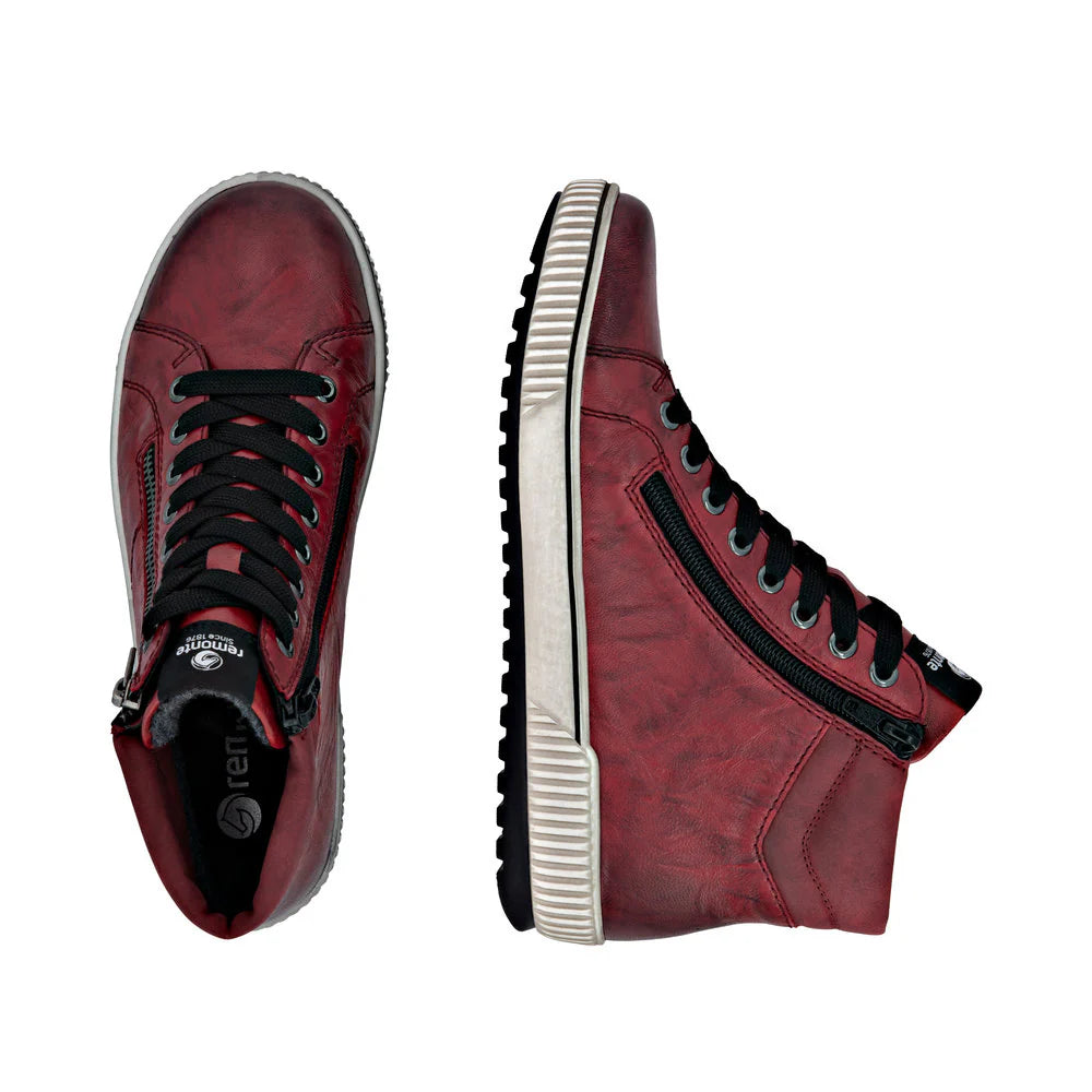 Remonte - D0772 Red Zip High Top