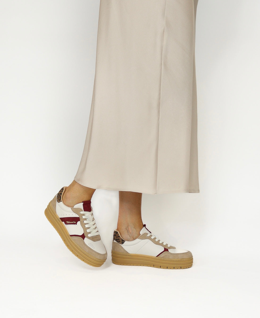 Tamaris - 23773 Beige Multi Platform Trainer