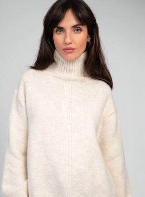 Anna - Cream Turtle Neck Jumper