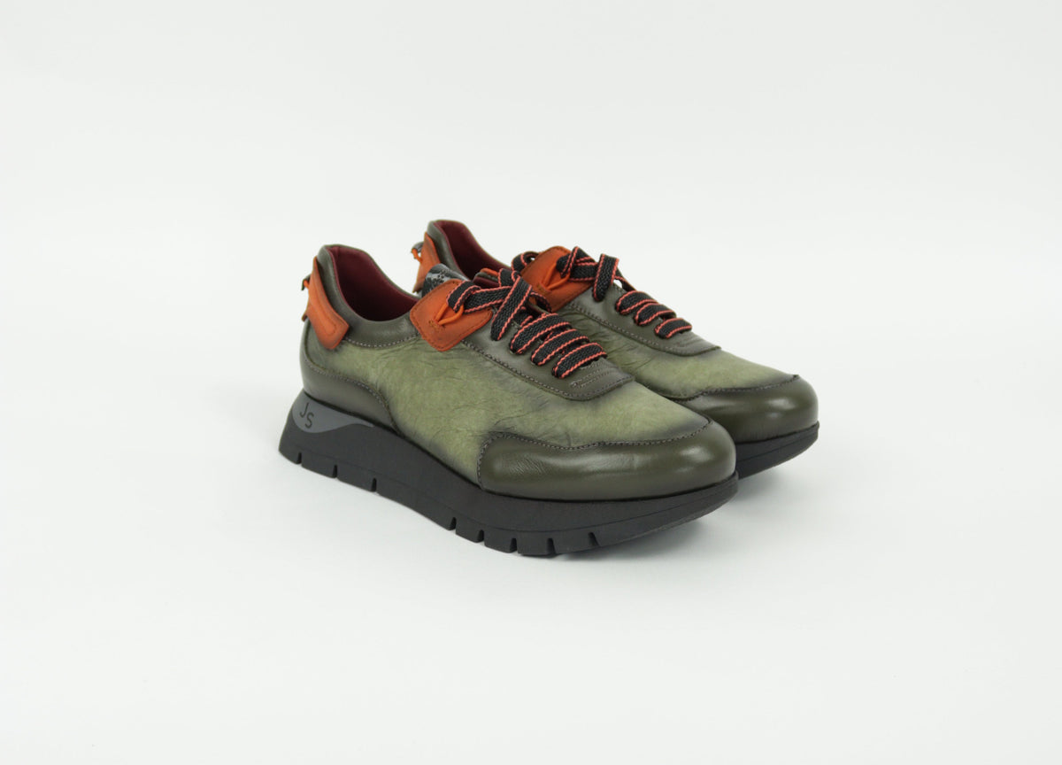 Jose Saenz - 2287 Khaki and Orange Wedge Shoe
