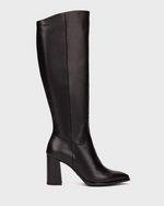 Wonders - M-5443 Black Leather Knee Hugh Boot