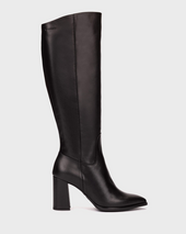 Wonders - M-5443 Black Leather Knee Hugh Boot