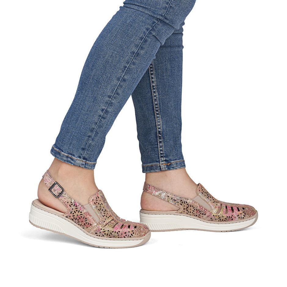 Rieker - 48763 Beige Multi Slingback