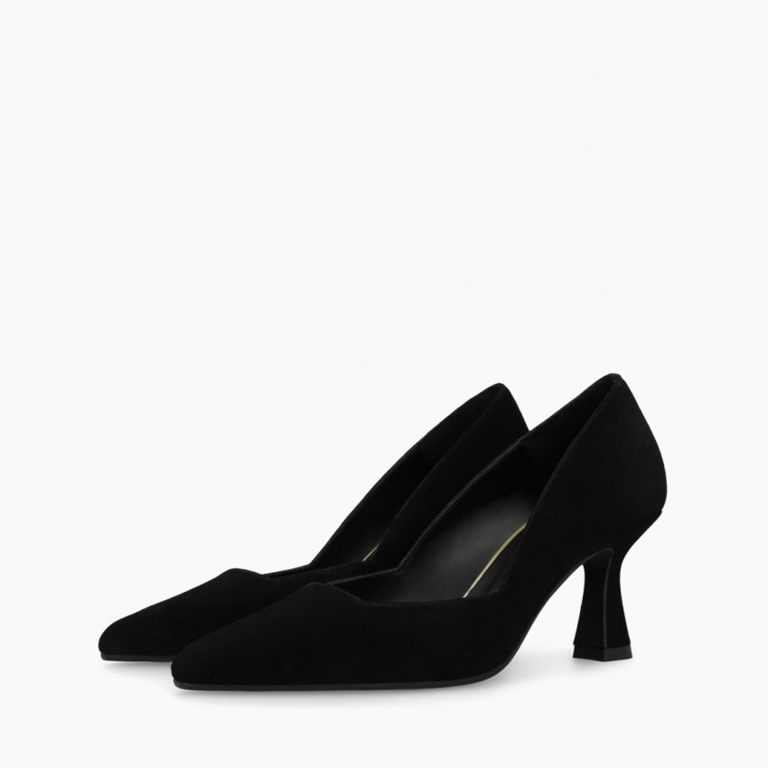 Lodi - Genius Black Suede Court Shoe