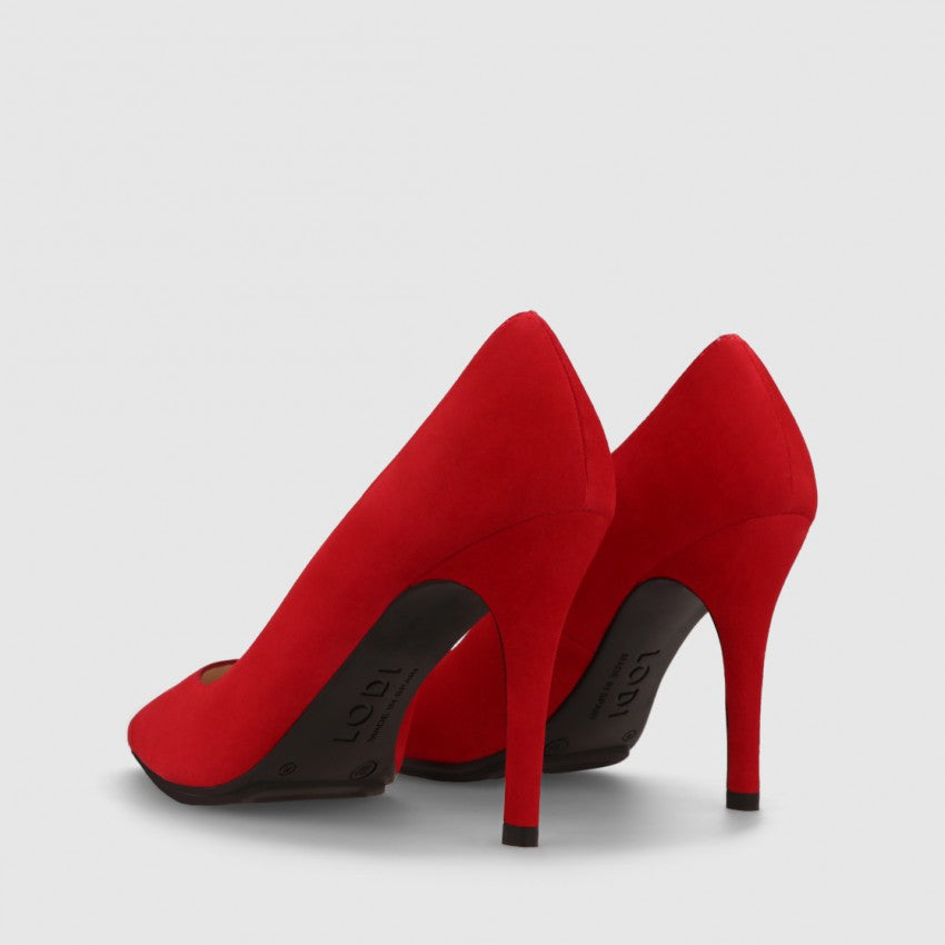 Lodi - Ramin Red Suede Court Shoe