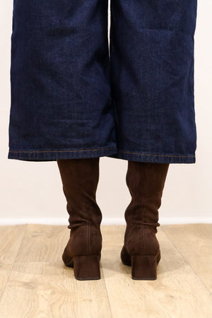 Wonders - G-5531 Brown Sock Knee High Boot