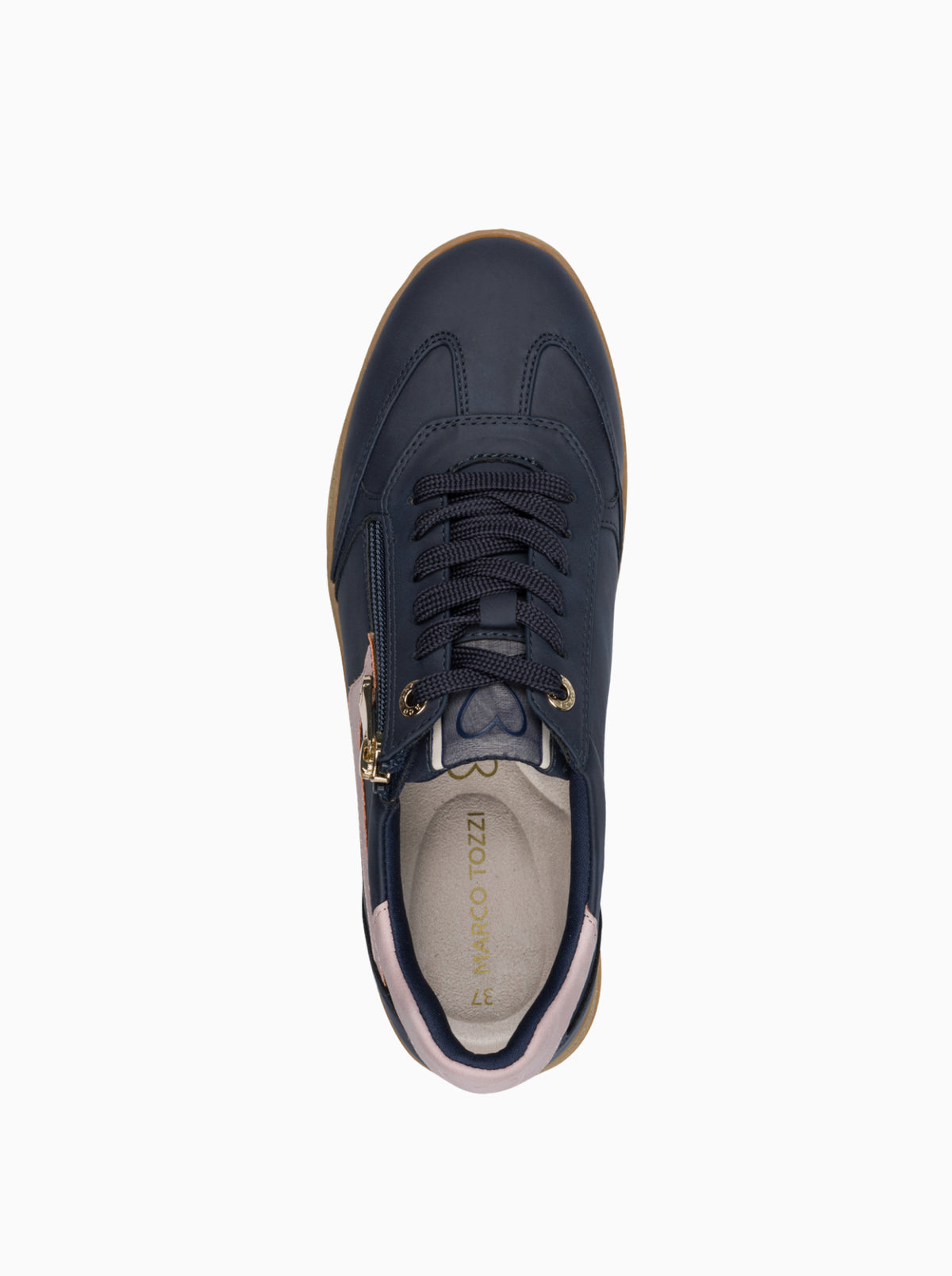Marco Tozzi - 23777 Navy and Pink Zip Trainer