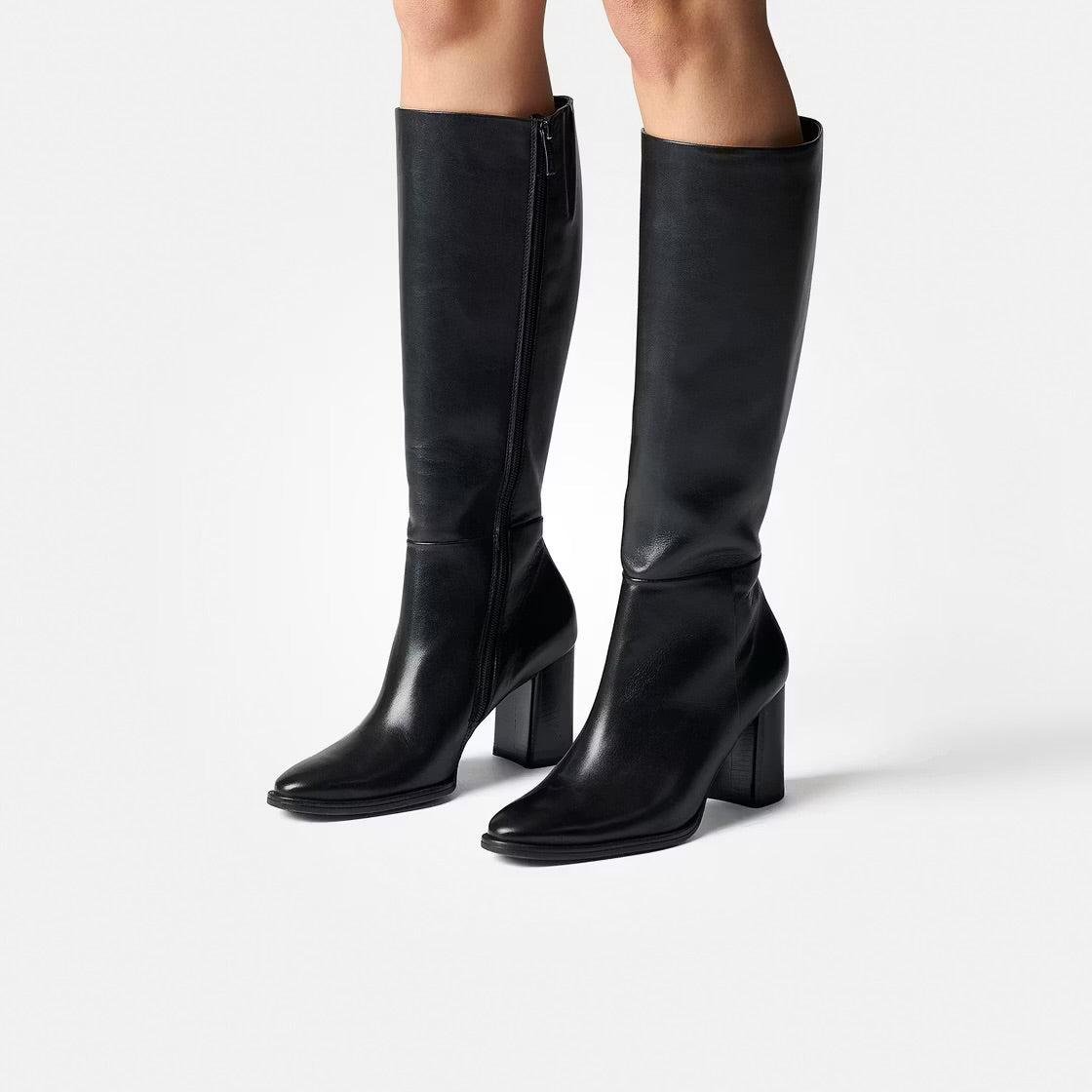 Paul Green -8145 Black Knee High Boot