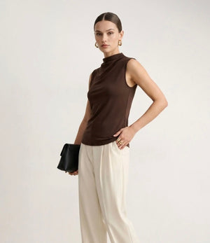 Anna - Brown Sleeveless Top