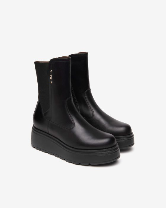 NeroGiardini - I514901D Black Elastic Platform Boot
