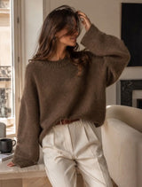 Anna - Brown Kid Mohair and Wool Jumper