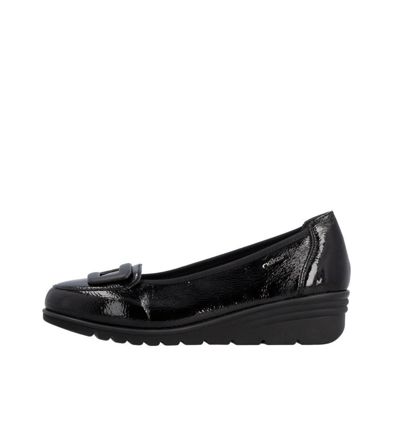 Rieker - L5362 Black Patent Wedge Loafer