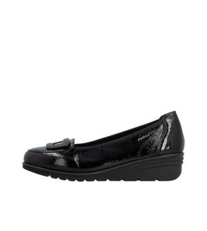 Rieker - L5362 Black Patent Wedge Loafer
