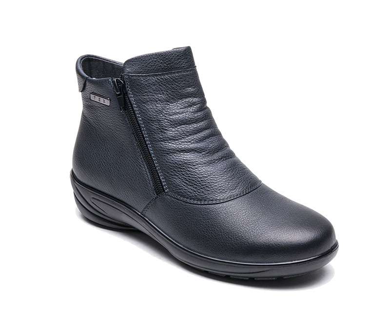 G Comfort - P-9521L Navy Leather Ankle Boot