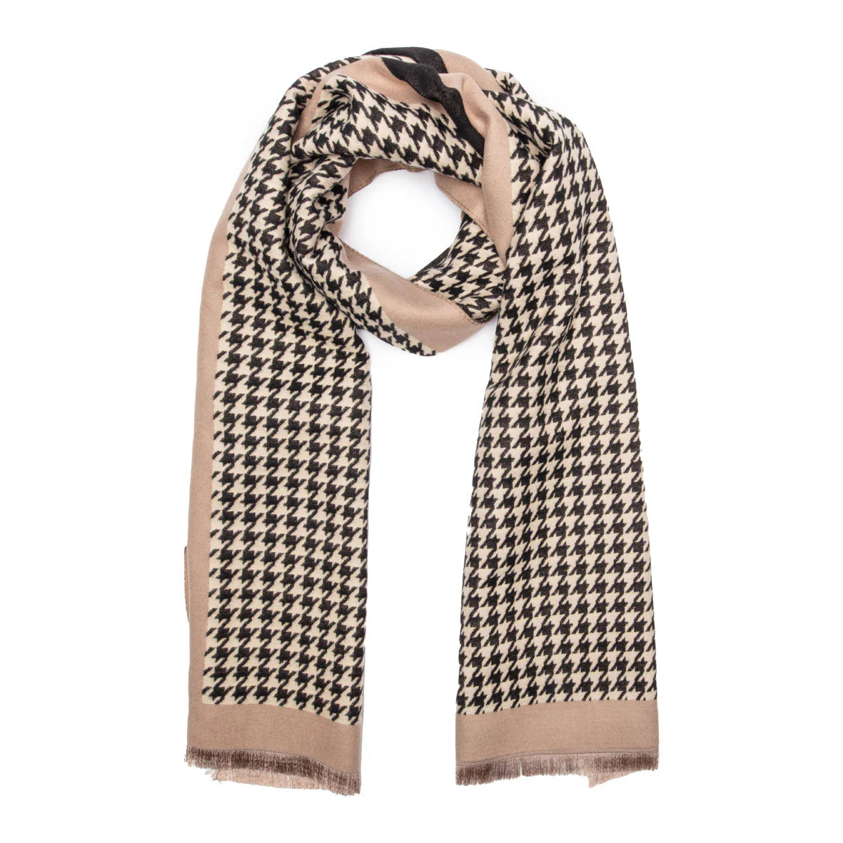 Elie Beaumont - Black and Sand Check Scarf