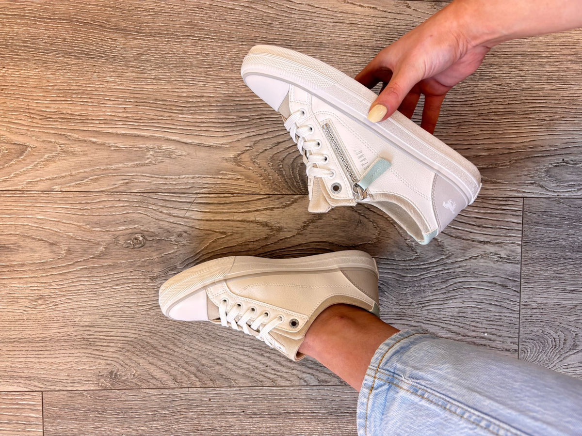 Mustang - 26MO222010 Cream Zip Trainer