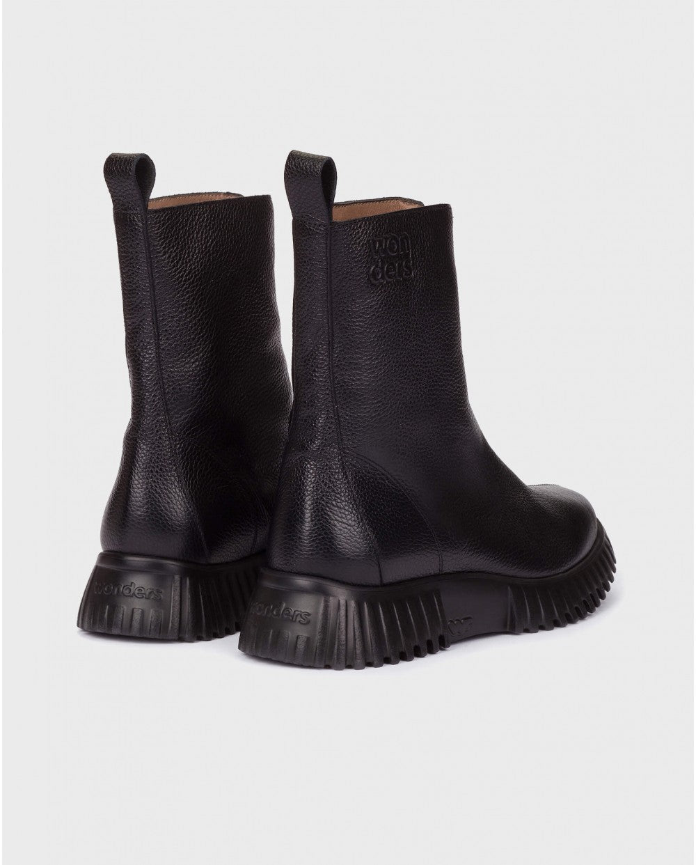 Wonders - A-4403 Black Zip Boot