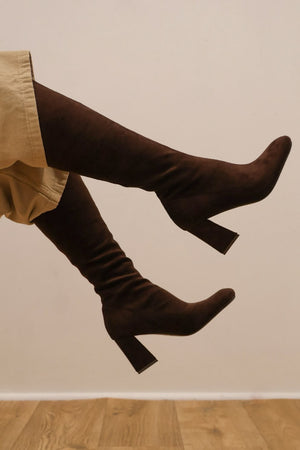 Xti - 146387 Brown Sock Knee High Boot