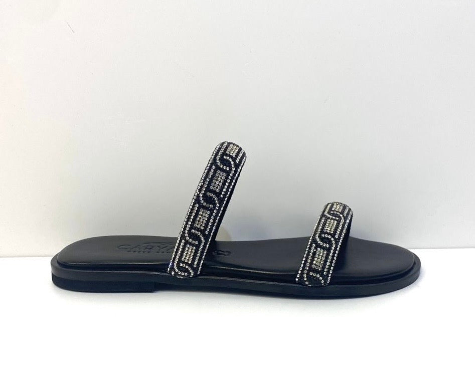 Caryatis - 6066 Black Diamanté Sandal