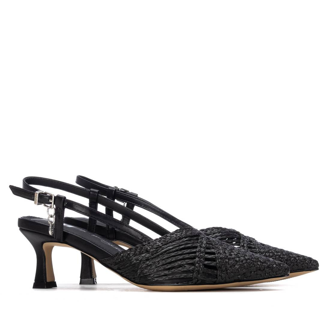 XTI - 145301 Black Raffia Slingback