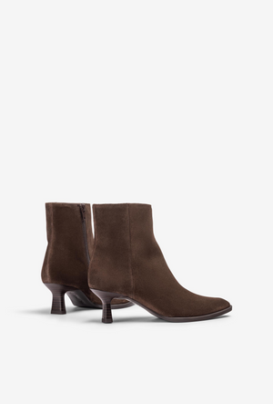Unisa - Lomas Brown Kitten Heel Ankle Boot