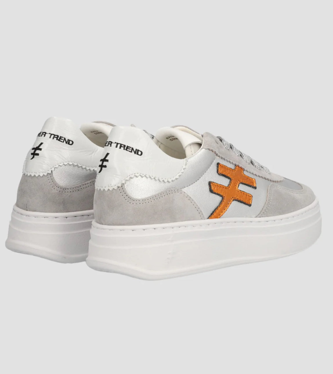 Another Trend - A035m338 Grey and Silver Platform Trainer