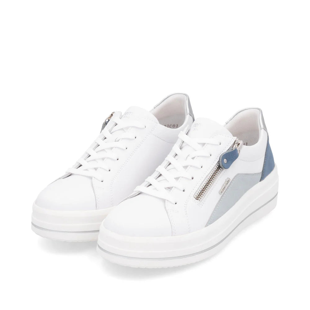 Remonte - D1C01 White and Blue Trainer