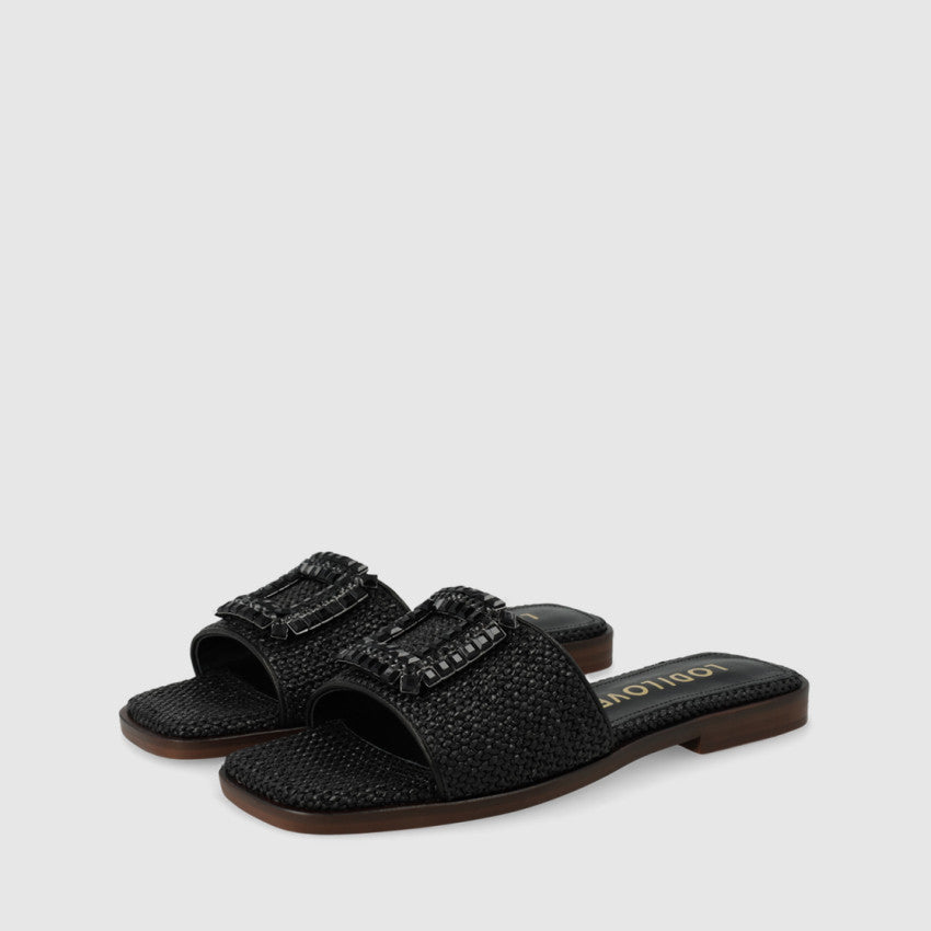 Lodi - NU5507 Black Rafia Slide