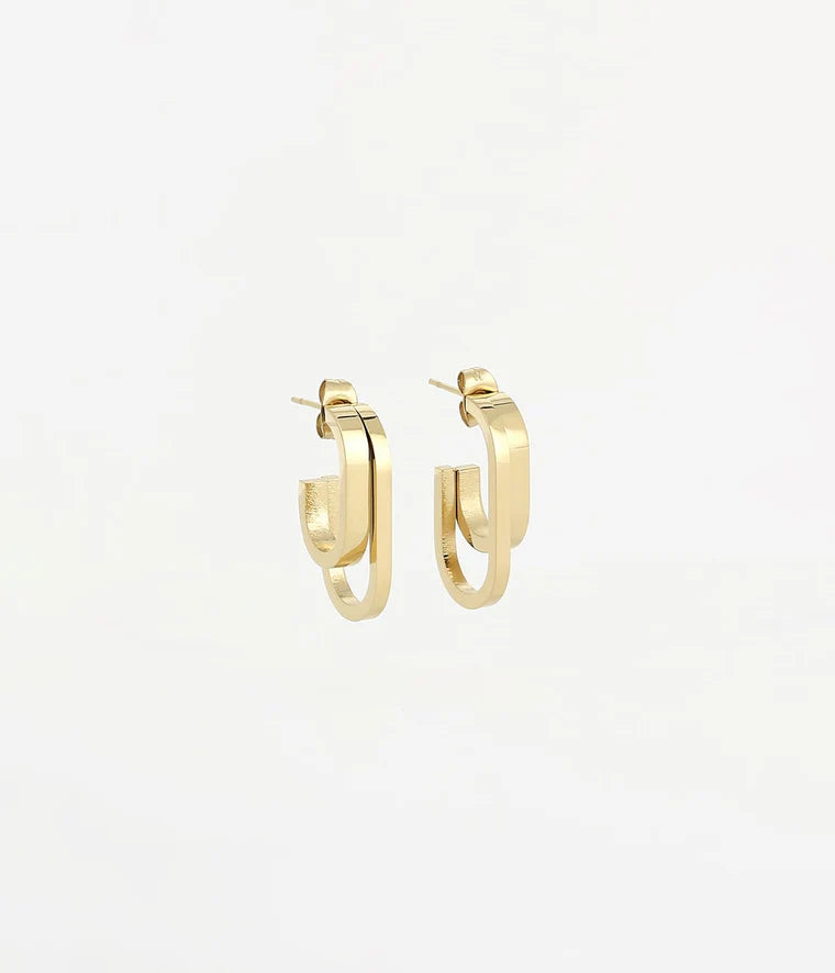 ZAG BIJOUX - SEC13936 Archie Gold Oval Hoop Earrings