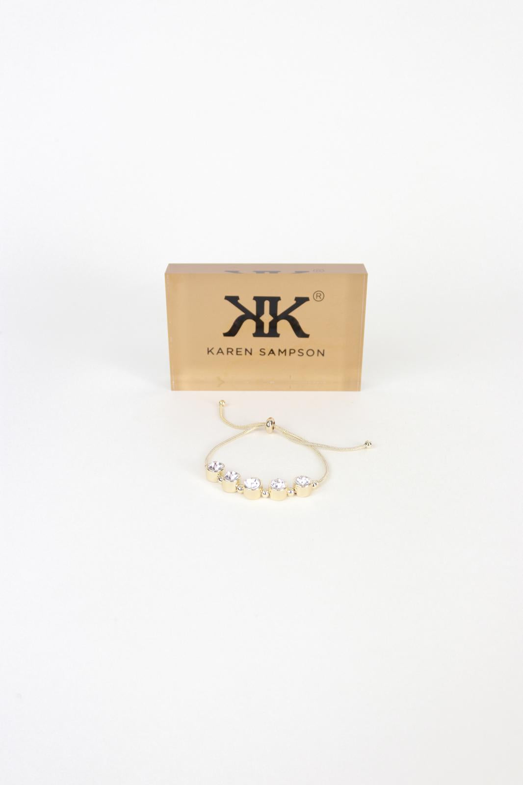 Karen Sampson - J11890 Gold Diamante Bracelet