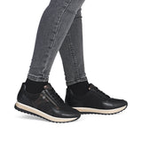 Rieker - 49010 Black/Bronze Zip Trainer