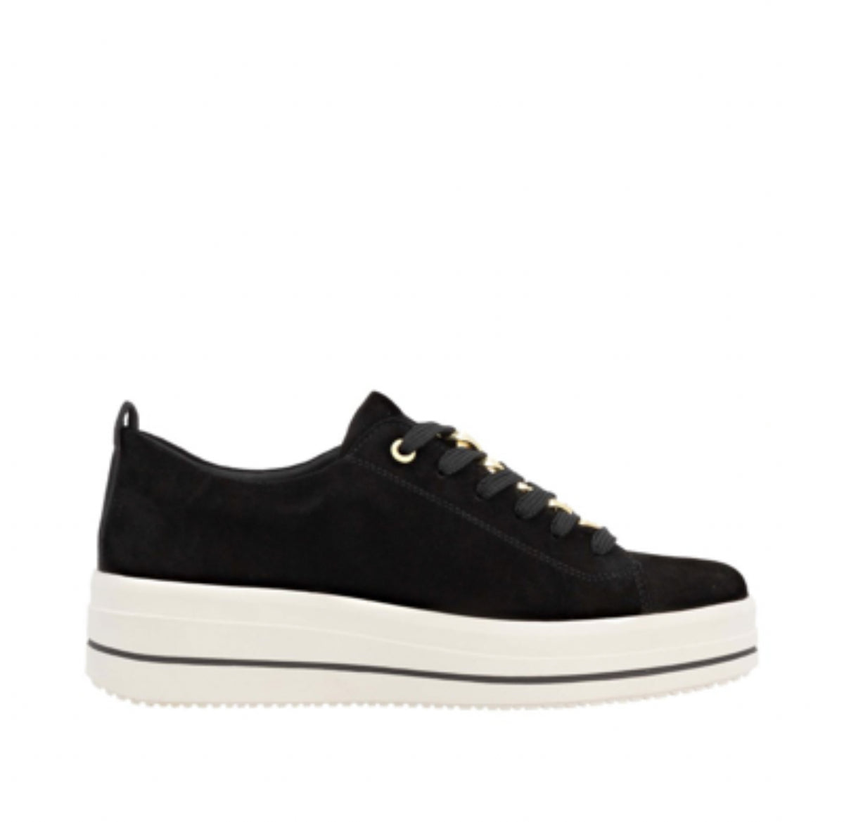 Remonte - D1C03-02 Black Suede Jewel Trainer