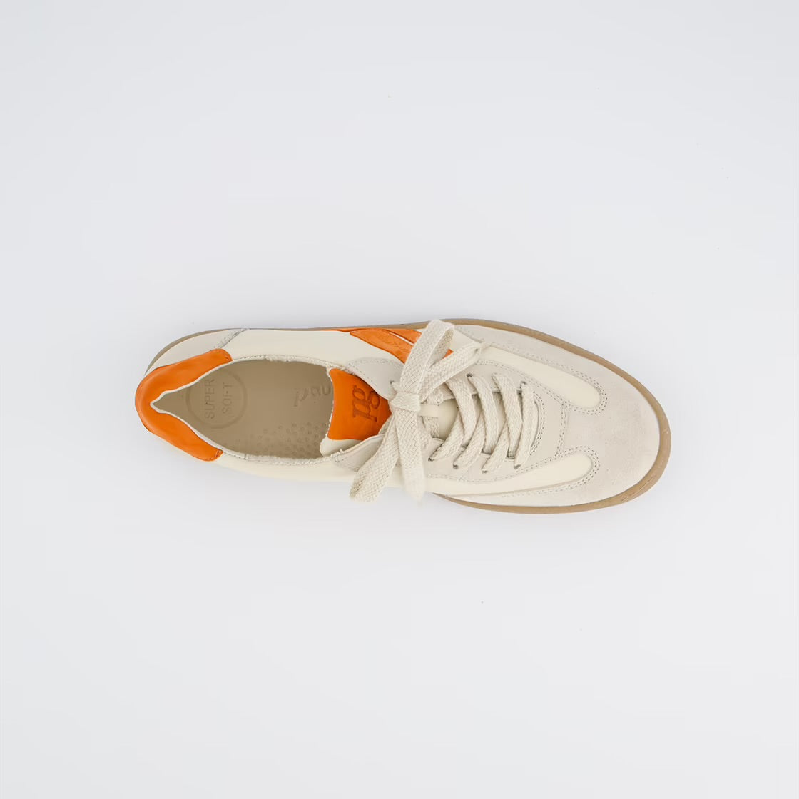 Paul Green - 5437 Cream and Orange Retro Trainer