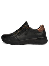 Ara - Vienna 52604 Black Zip Trainer [K Fitting]