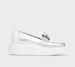 Wonders - A-3604 Silver and White Wedge Moccasin