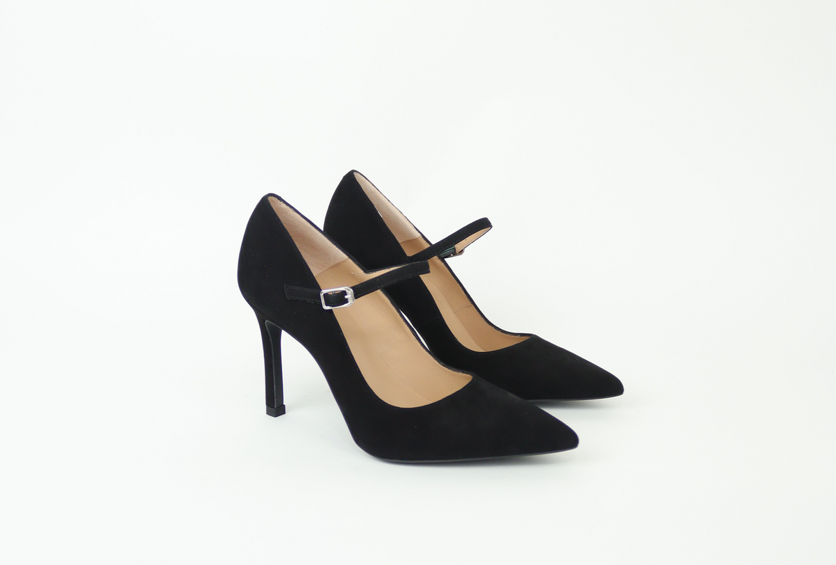 Unisa - Tuchel Black Suede Court Shoe