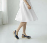 Wonders - C-33260 Navy Wedge Slingback
