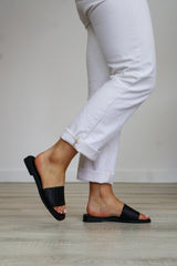 Oh My Sandals - 5829 Black Woven Slide