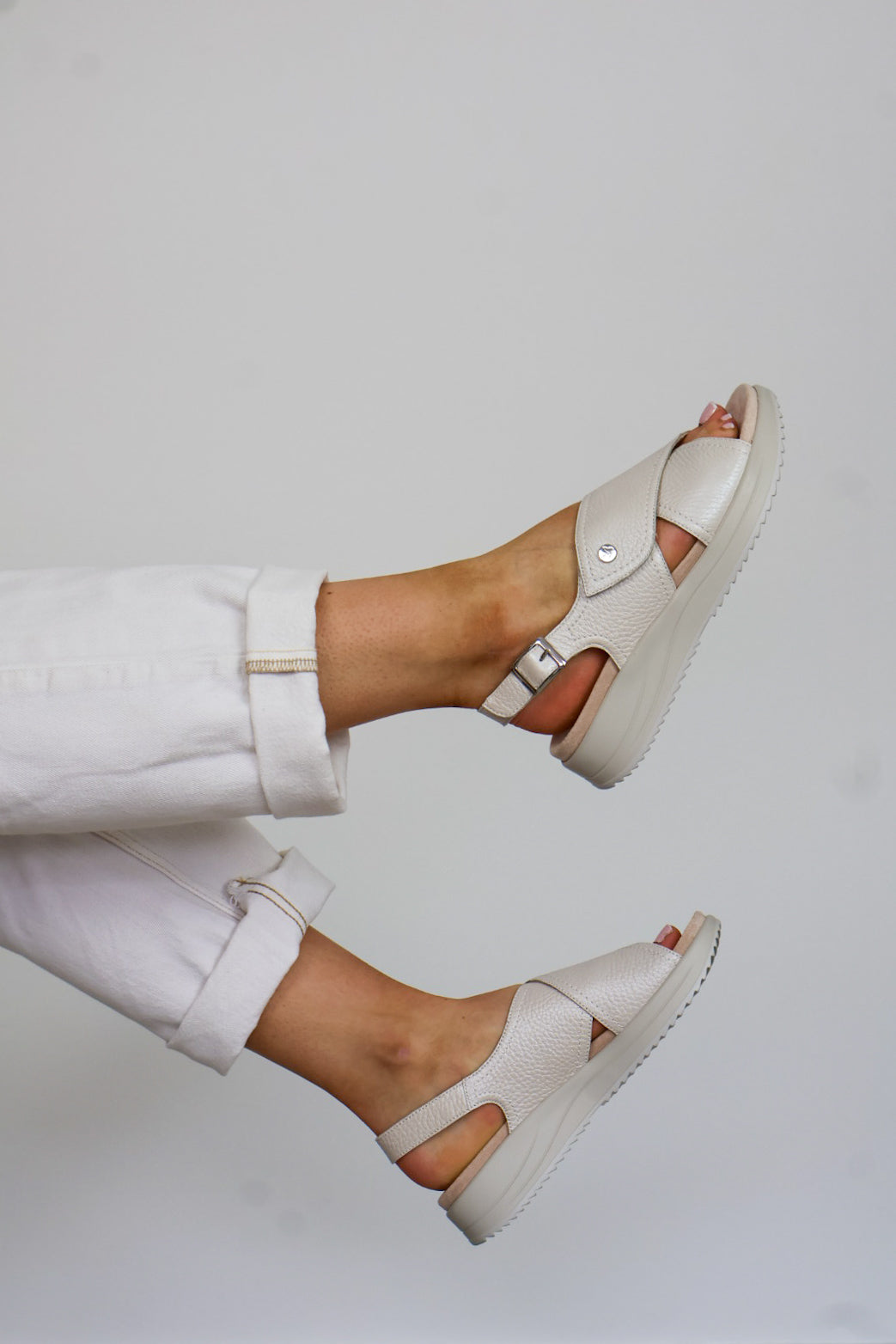 Caprice - 28707 Cream Velcro Sandal