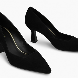 Lodi - Genius Black Suede Court Shoe