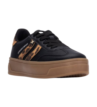 Xti - 144585 Black and Leopard Platform Trainer