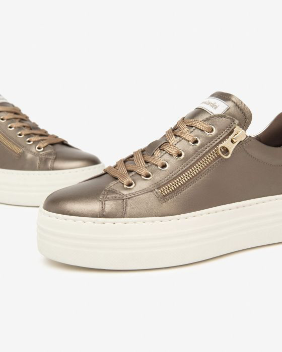 NeroGiardini - I514185D Bronze Zip Platform Trainer