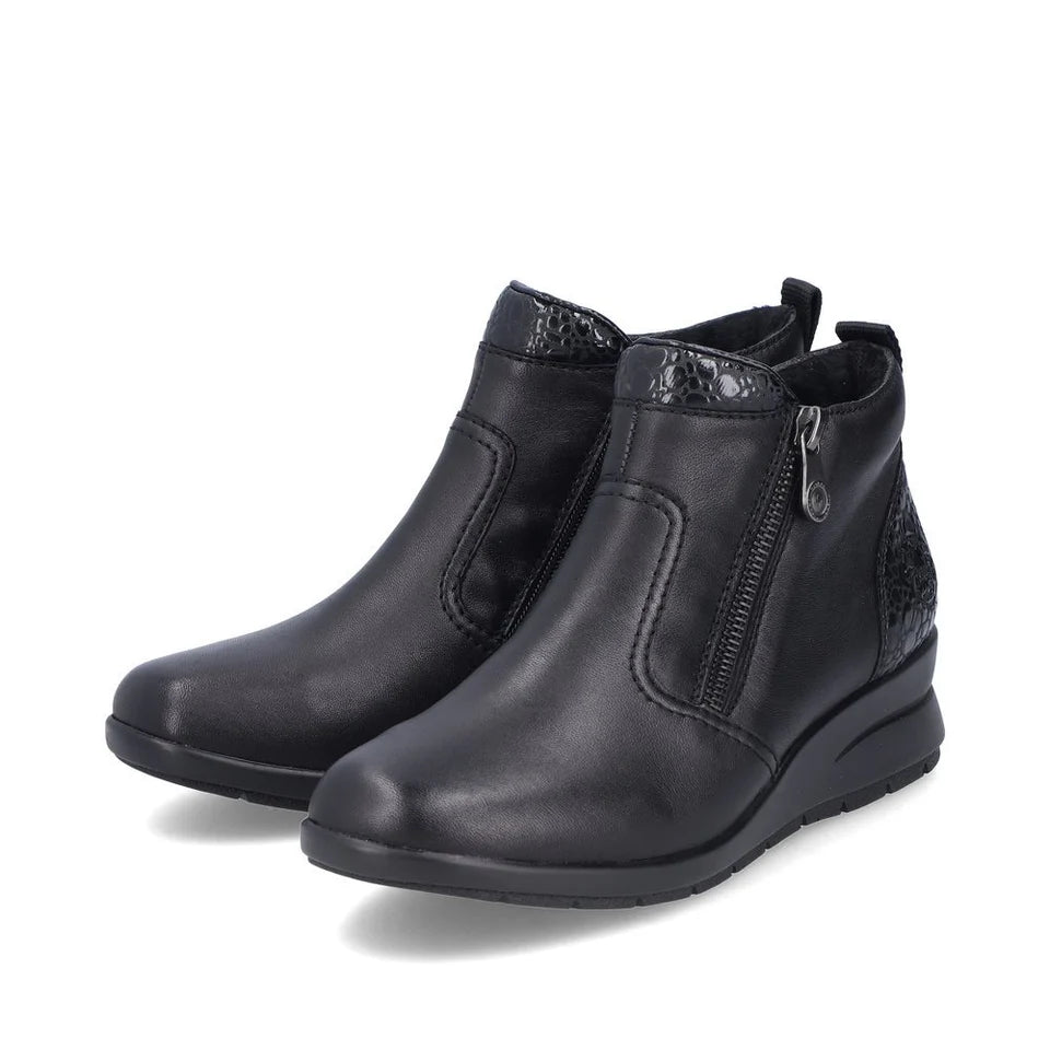 Rieker - L4861 Black Wedge Ankle Boots