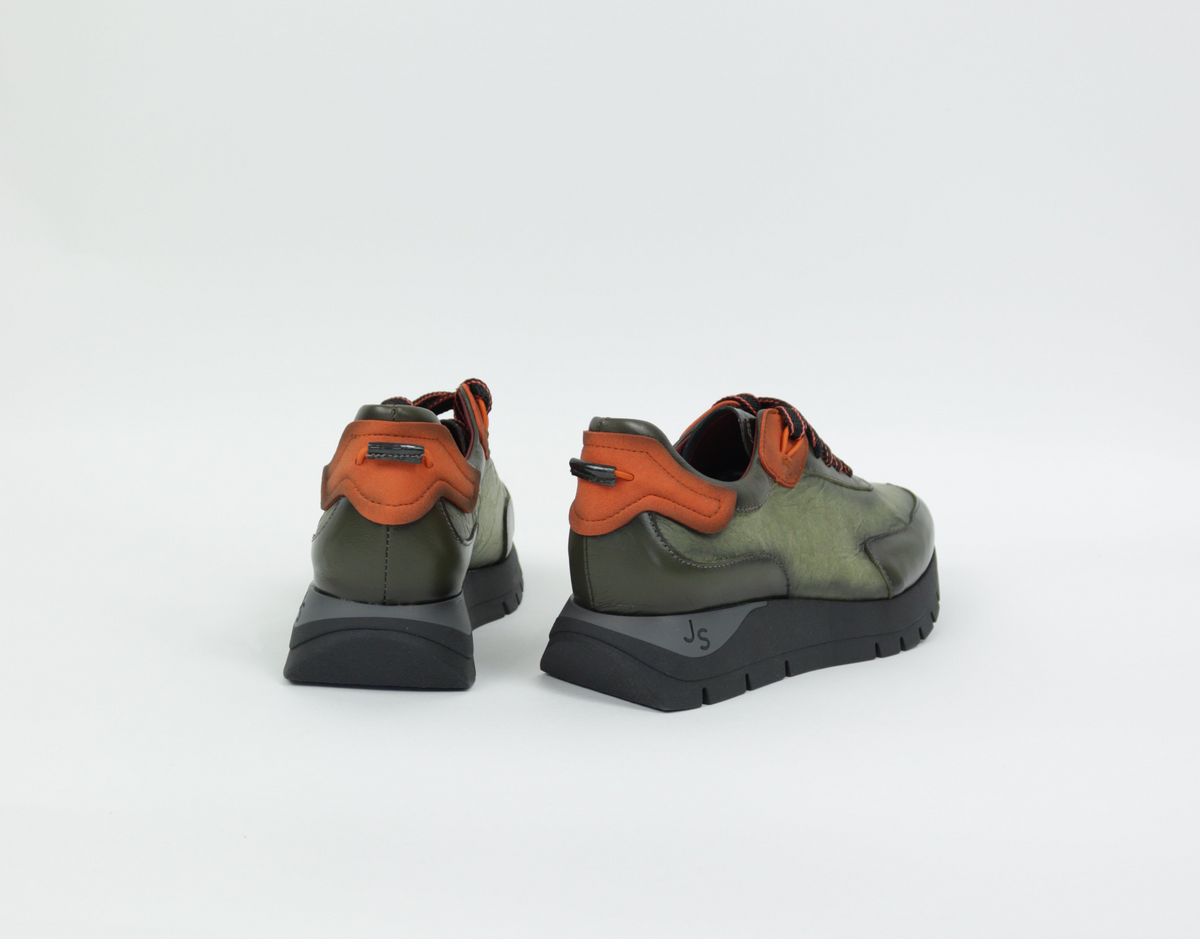 Jose Saenz - 2287 Khaki and Orange Wedge Shoe