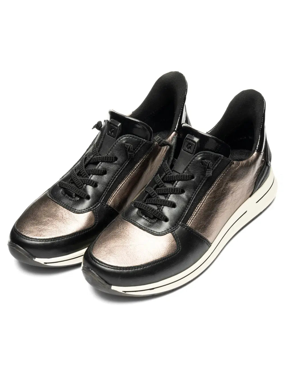 Ara - 24836 Black and Bronze Slip On Trainer