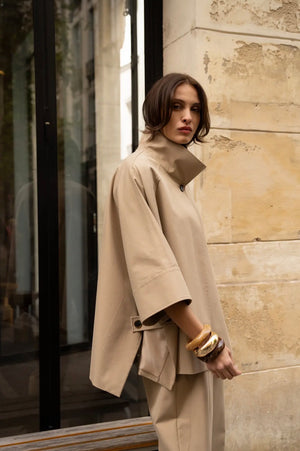 Anna - Beige Cape Jacket