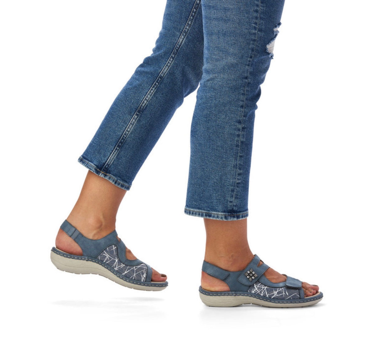 Remonte - D7647 - Blue Velcro Sandal