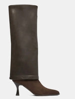 Miss Elastic - 77068 Brown Med Calf Pointy Toe