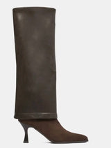 Miss Elastic - 77068 Brown Med Calf Pointy Toe