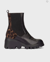 Wonders - G-7032 Black/Leopard Wedge Boot